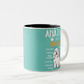 Anatomie Maltese Hundeliebhaber Zweifarbige Tasse (VorderseiteRechts)