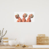 Anatomie männlicher Kopfmuskeln in verschiedenen P Poster (Küche)
