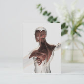 Anatomie männlicher Muskeln im Oberkörper 1 Postkarte (Stehend Vorderseite)