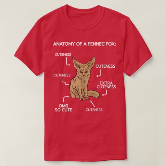 Anatomie Niedlich Fennec Fo T-Shirt (Design vorne)