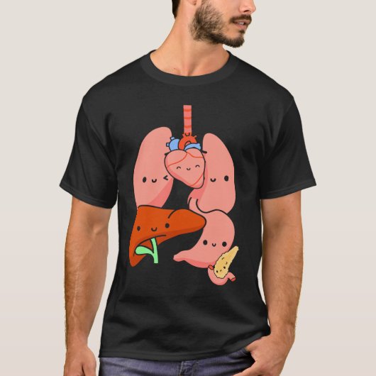 Anatomie Physiologie Herz Lunge Vitale Organe Illu T-Shirt (Vorderseite)