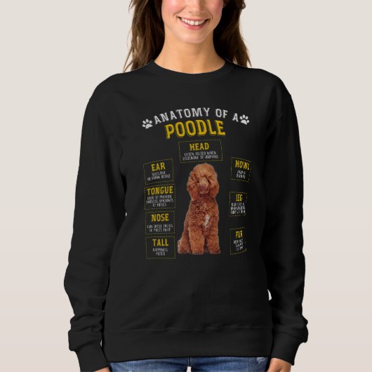 Anatomie Poodle für Frauen Sweatshirt (Vorderseite)