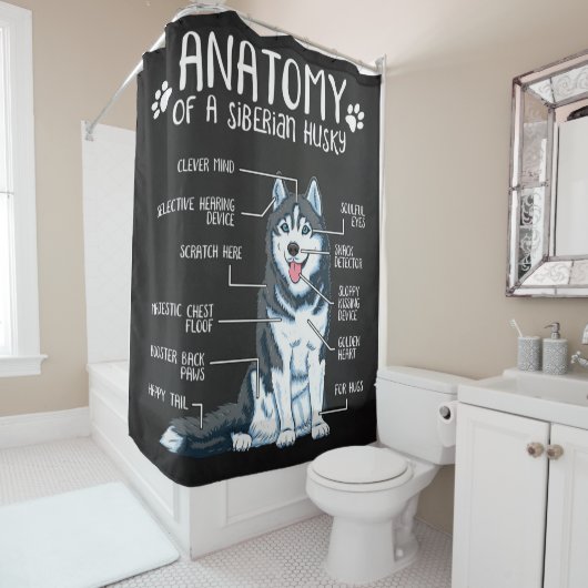 Anatomie Siberischer Husky| Eigenhändlerin Duschvorhang (Beispiel)