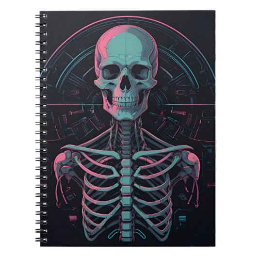 Anatomie Skeleton Cyber Art Notizblock (Vorderseite)