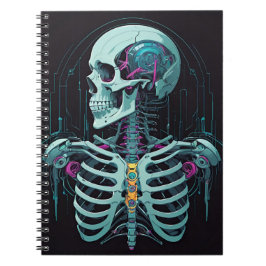 Anatomie Skeleton Cyber Art Notizblock