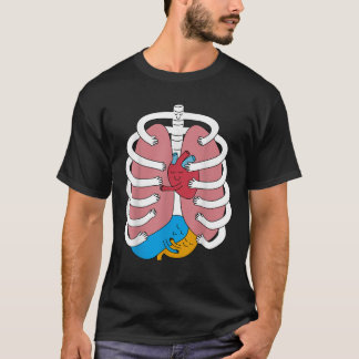 Anatomie umarmt Kostüm Funny Skeleton Organ Umarmu T-Shirt