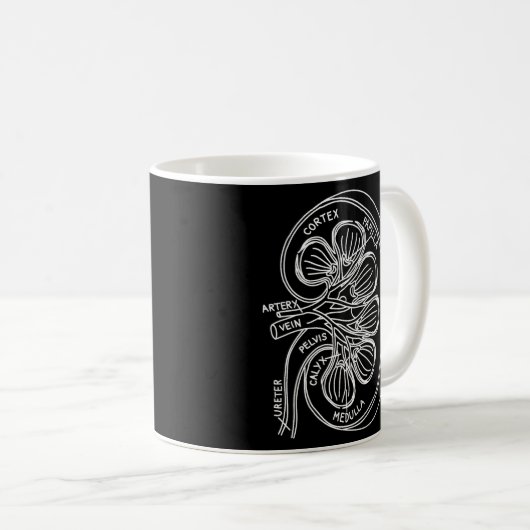 Anatomie Urologe Chronische Nierenerkrankung Kaffeetasse (VorderseiteRechts)