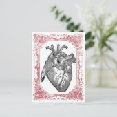 Anatomie Vintages Herz Valentine Postkarte (Stehend Vorderseite)
