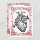 Anatomie Vintages Herz Valentine Postkarte (Vorne/Hinten)