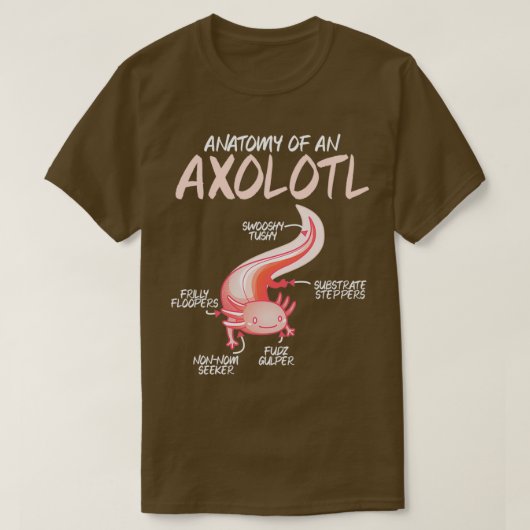 Anatomie von Axolotl Kids Haustierfischerei Aqu T-Shirt (Design vorne)