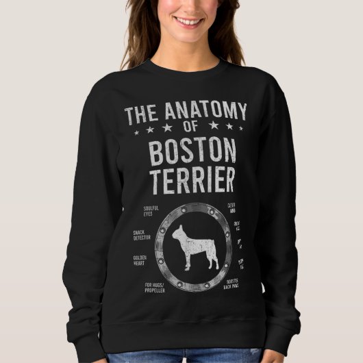 Anatomie von Boston Terrier Dog Lover Sweatshirt (Vorderseite)