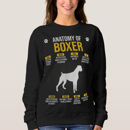 Anatomie von Boxer Dog Lover Sweatshirt (Vorderseite)