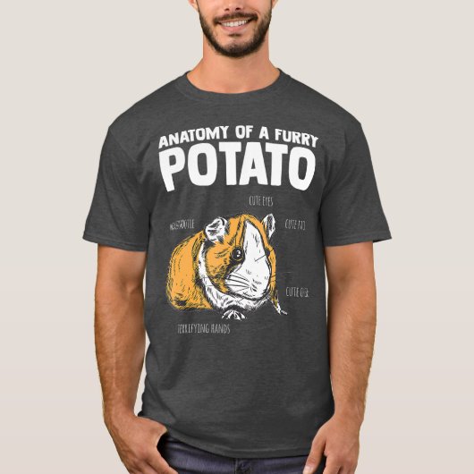 Anatomie von Furry Potato Hamster Lover Hamster T-Shirt (Vorderseite)