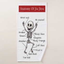 Anatomie von Jiu Jitsu BJJ Skeleton Einreichungen  Badehandtuch