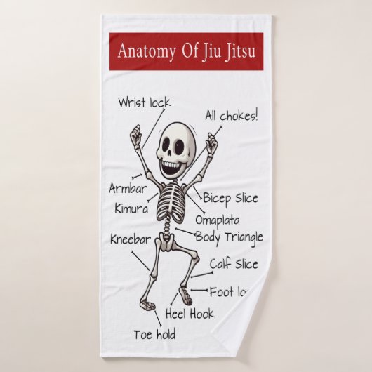 Anatomie von Jiu Jitsu BJJ Skeleton Einreichungen Badehandtuch (Badehandtuch)