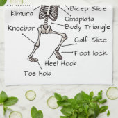 Anatomie von Jiu Jitsu BJJ Skeleton Submission Gui Geschirrtuch (Gefaltet)