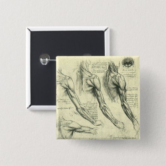 Anatomie von Leonardo da Vinci Button (Vorne & Hinten)
