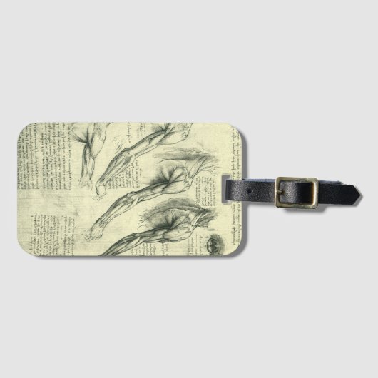 Anatomie von Leonardo da Vinci Gepäckanhänger (Vorderseite (Horizontal))