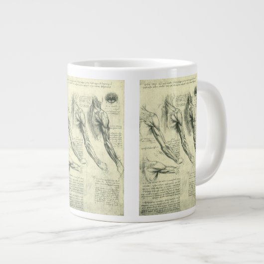 Anatomie von Leonardo da Vinci Jumbo-Tasse (Vorderseite Rechts)