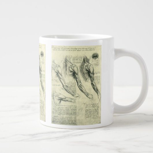 Anatomie von Leonardo da Vinci Jumbo-Tasse (Rechts)