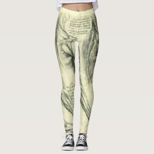 Anatomie von Leonardo da Vinci Leggings (Vorderseite)