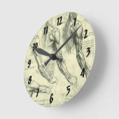 Anatomie von Leonardo da Vinci Runde Wanduhr (Winkel)
