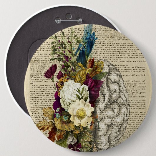 Anatomieplakat für das Blumengehirn Button (Vorne & Hinten)