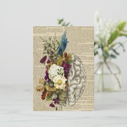 Anatomieplakat für das Blumengehirn Dankeskarte (Stehend Vorderseite)