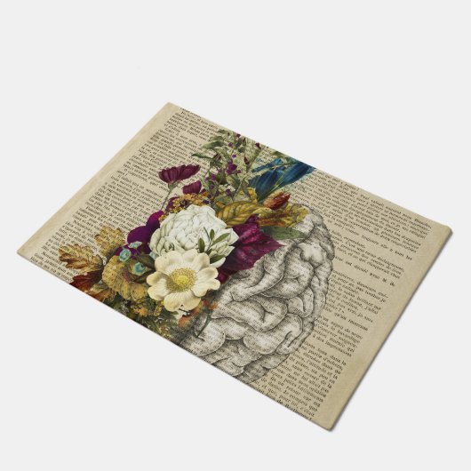 Anatomieplakat für das Blumengehirn Fußmatte (Schrägansicht)