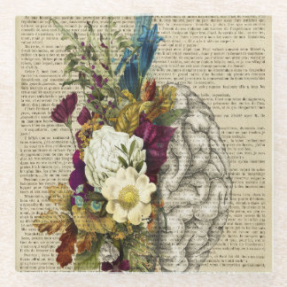 Anatomieplakat für das Blumengehirn Glasuntersetzer