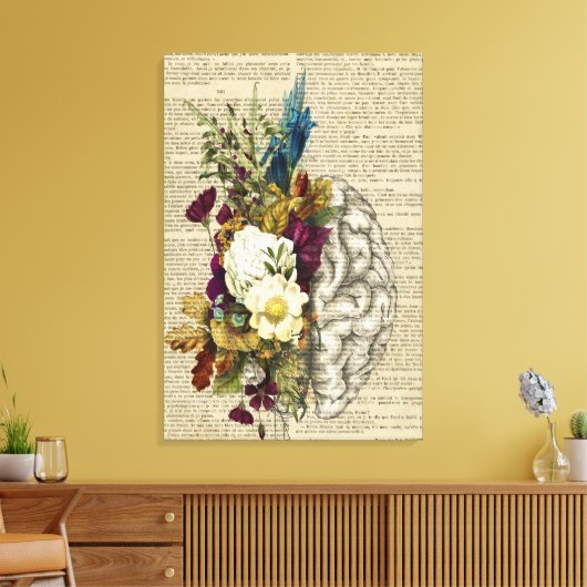 Anatomieplakat für das Blumengehirn Leinwanddruck (Insitu (Wohnzimmer))