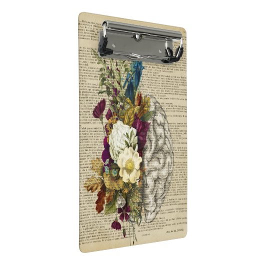 Anatomieplakat für das Blumengehirn Mini Klemmbrett (Schrägansicht)