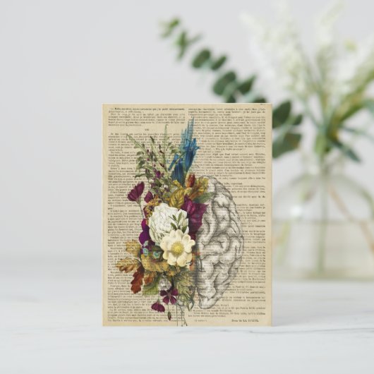 Anatomieplakat für das Blumengehirn Postkarte (Stehend Vorderseite)