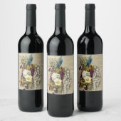 Anatomieplakat für das Blumengehirn Weinetikett (Flaschen)