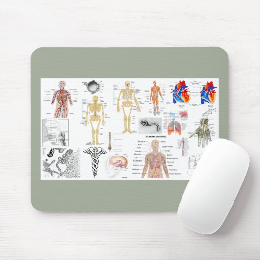 Anatomische Diagramme Mousepad (Mit Mouse)