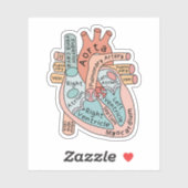 Anatomische Heart Sticker, Cardiac ICU Nurse Gift Aufkleber (Blatt)