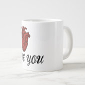 Anatomische Herz "Ich liebe dich" Tasse  (Vorderseite Rechts)