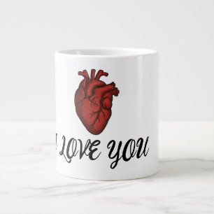 Anatomische Herz "Ich liebe dich" Tasse