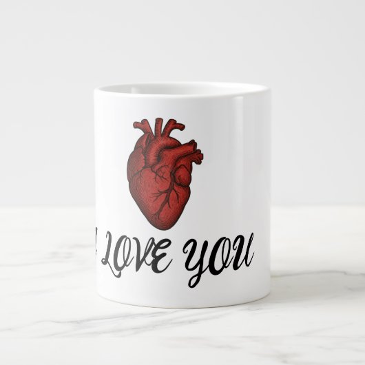 Anatomische Herz "Ich liebe dich" Tasse  (Vorderseite)