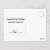 Anatomische Herz- und Aquarellfarben-Blume Liebe Postkarte (Rückseite)