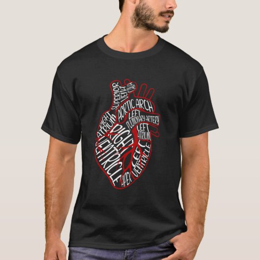 Anatomische Herzteile für Herz und Kreislauf T-Shirt (Vorderseite)