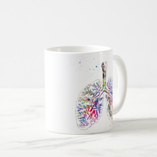 Anatomische Lunge Kaffeetasse (VorderseiteRechts)