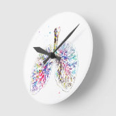 Anatomische Lungen Runde Wanduhr (Winkel)