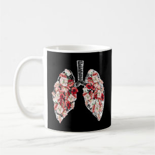 Anatomische Lungen und Blume Kaffeetasse