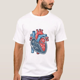 Anatomische menschliche Herzskizze Medizinische Il T-Shirt