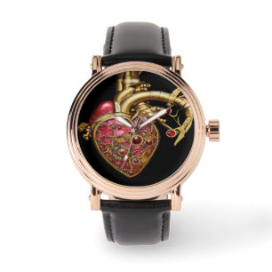 Anatomische Röhrchen und Geere aus Steampunkherz Armbanduhr