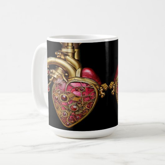 Anatomische Röhrchen und Geere aus Steampunkherz Kaffeetasse (Vorderseite Links)