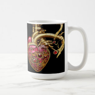 Anatomische Röhrchen und Geere aus Steampunkherz Kaffeetasse