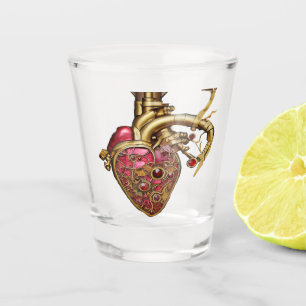Anatomische Röhrchen und Geere aus Steampunkherz Schnapsglas