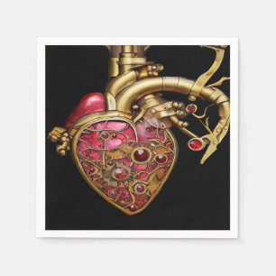 Anatomische Röhrchen und Geere aus Steampunkherz Serviette